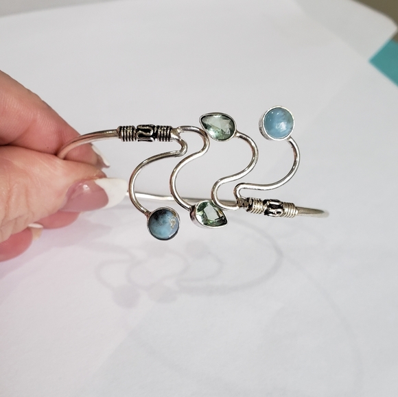 Owyhee Pearl, topaz gemstone, 925 silver bracelet - Picture 3 of 9